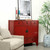 Antique Elmwood Sideboard 42.5x16.1x39H with Red Lacquer