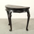 Antique Half Round Table 39.0x19.7x33.9H with Original Black Lacquer