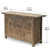 Vintage Sideboard with 4 Doors Distressed Black 57.5x18.1x34.6H