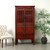 Antique Red Lacquer Lattice Door Cabinet 39"x25.6"x74.4"H