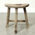 Vintage Rustic D-Shaped Stool 18H 17W 9.3D