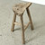 Vintage Rustic D-Shaped Stool 20H 14.6W 8D