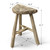 Vintage Rustic D-Shaped Stool 20H 14.6W 8D