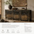 Approx. 92" Long Antique Sideboard with Six Doors, Distressed Black