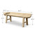 Approx. 57 inches wide, 21 inches high, live edge, vintage bench, weathered natural