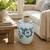 Approx. 18" High Blue and White Garden Stool with Sunflower Motif