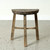 Vintage D-Shaped Rustic Stool 19.3H 15.7W 7.9D