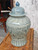 Azure Bloom Blue & White Temple Jar with Lid – Approx. 20" H