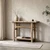 Approx. 42.1 inches wide, 11.8 inches deep, vintage console with shelf, Weathered Natural