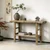 Approx. 53.1" wide, 14.2" deep, vintage console with shelf, Weathered Natural