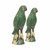 10" Green Glazed Parrot Medium