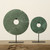 Natural Marble Disk Statue With Base 12 Inch Green(color vary)