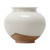 Approx. 6" Off White Ceramic Pot with Unglazed Base