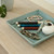 Approx. 20 Inches Reclaimed Wood SquareTray Distressed Soft Aqua