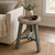 Elm round Stool Weathered soft aqua wash