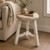 Elm round Stool Weathered White wash