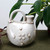 6" Off white glaze wine pot with tick flowers