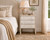 Ming Two Tones Side table with 3 Drawers Antique Off White 26x19x30H