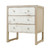 Ming Two Tones Side table with 3 Drawers Antique Off White 26x19x30H
