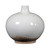White vintage style round vase with unglazed base