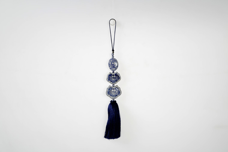 Decorative Jade Tassel-Blue and White