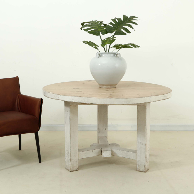 round off white table