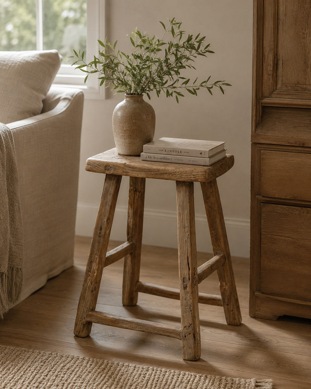Vintage Stool Rectangular Approx. 18-22 Inches High 14-18" Wide 7-10  Inches Deep (size & finish vary)