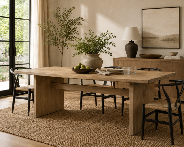 8ft Capri Dining Table  Weathered Natural Pinewood