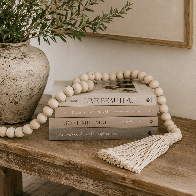 4 ft Long Natural Wood Tassel..