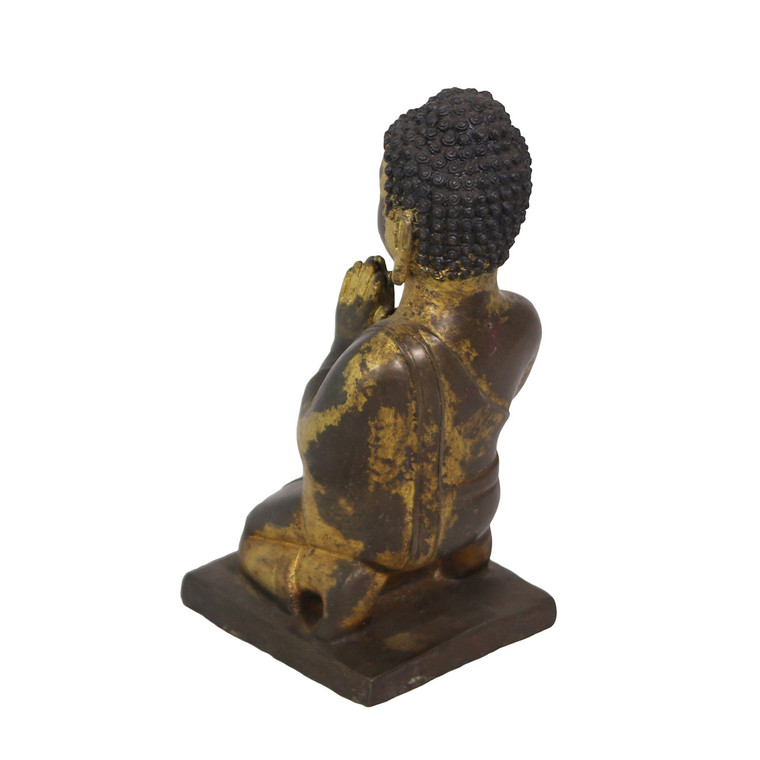 Gilt Bronze Praying Buddha Kneel Down