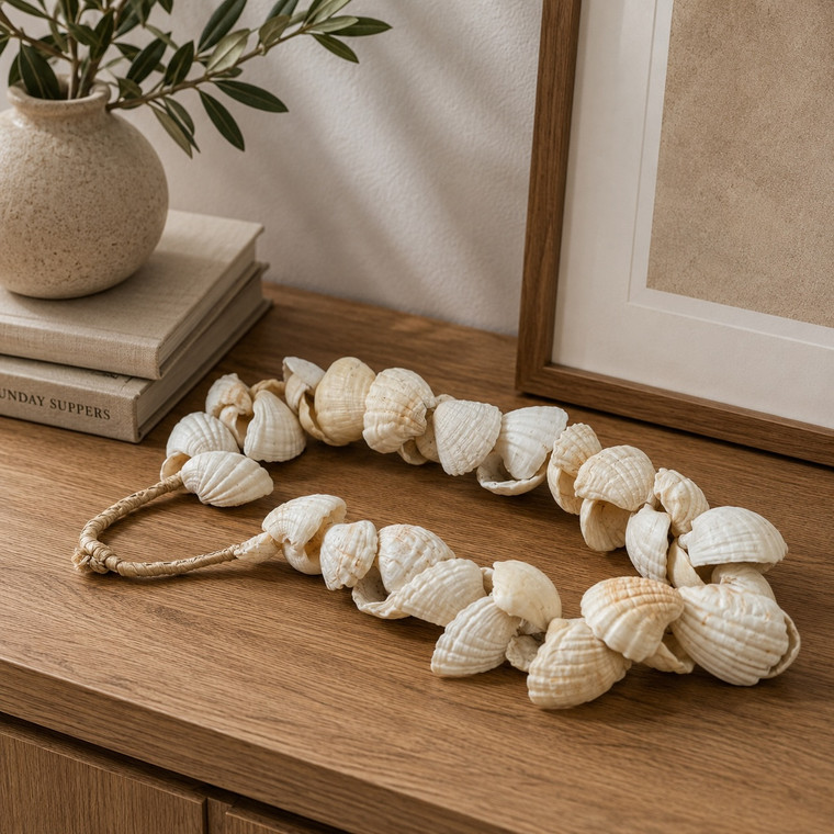 17" Long Large White Shell Strand Approx.1-3" Wide