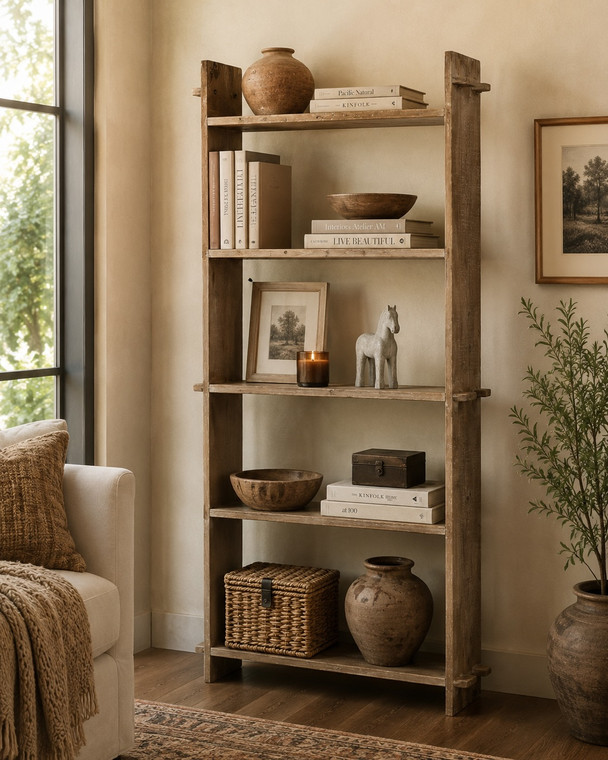 Vintage Shelf Weathered Natural Size Vary Approx. 45.6x13.7x92.5H