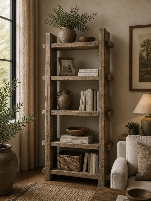 Vintage Shelf Weathered Natural Size Vary Approx. 44x14x82H