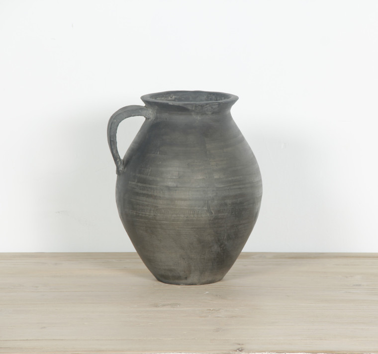 Approx. 11.5" H Charcoal Gray Pitcher Vintage Style (5.9" opening)