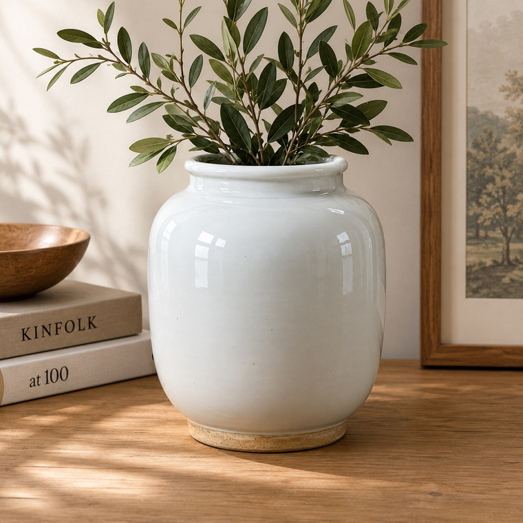 10" High Clara Vase with Unglazed Base