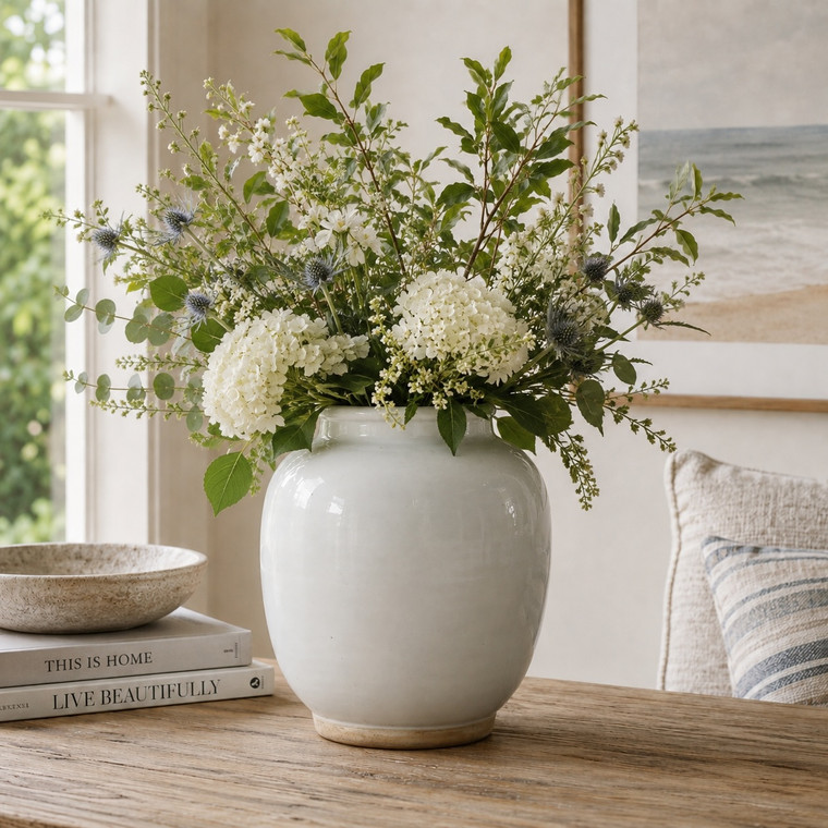 10" High Clara Vase with Unglazed Base
