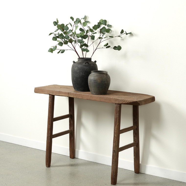 Approx. 51" Wide 16" Deep Vintage Console Table Weathered Natural