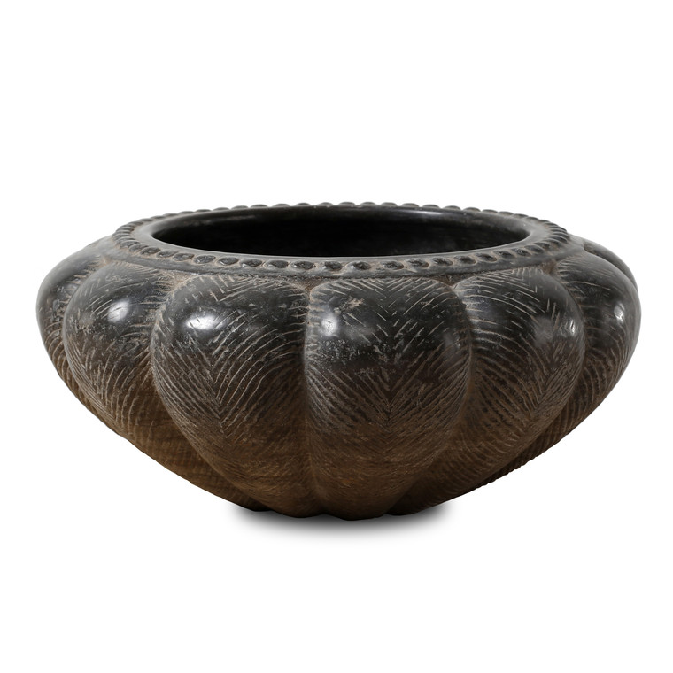 Approx. 15 Inches Wide Hand Carved Petal Shaped Bluestone Basin (Pre-order now ETA 12-16 weeks)