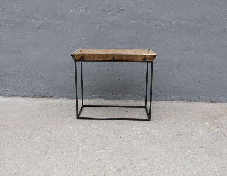 Approx.25 Inches Long 15 Inches Wide Vintage Tray with Iron Legs Weathered Natural (finish & size vary)