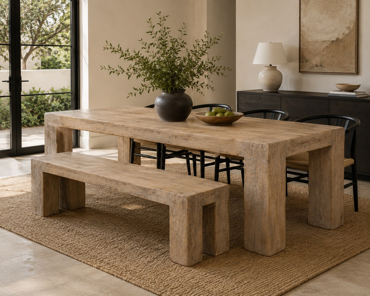 84" Long Ravello Dining Table Weathered Gray