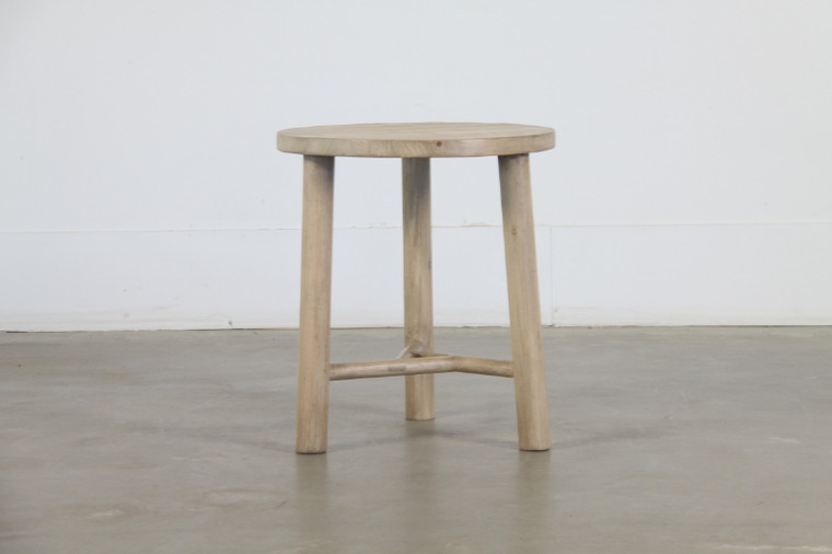 20" Round Side Table with Round Legs Weathered Natural