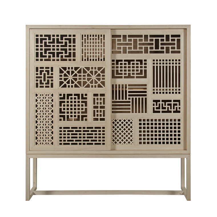 Lily Lattice Display Cabinet Natural (Pre-order only ETA 3-4 month)