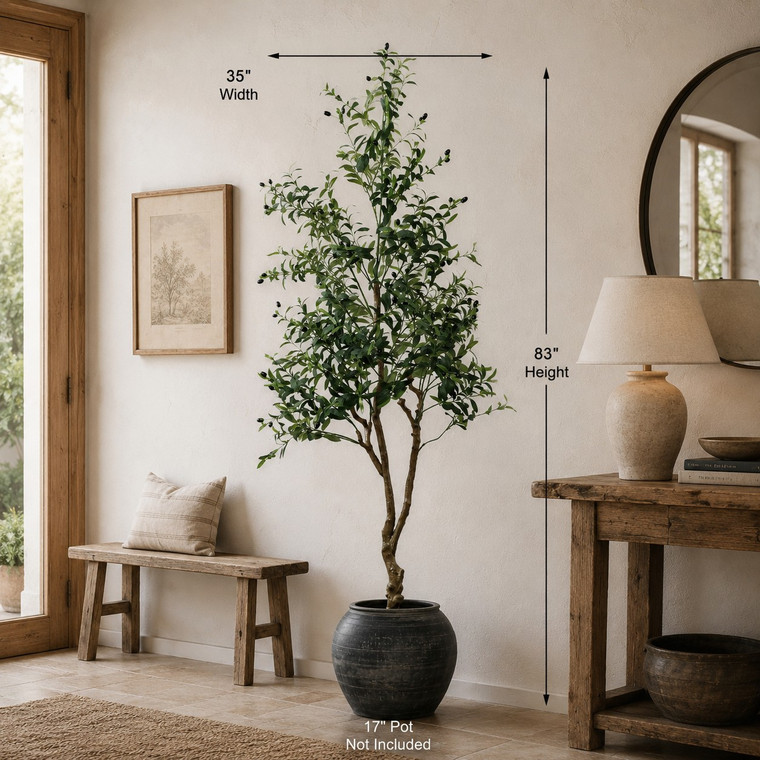 Approx. 83 Inches High Artificial Olive Tree