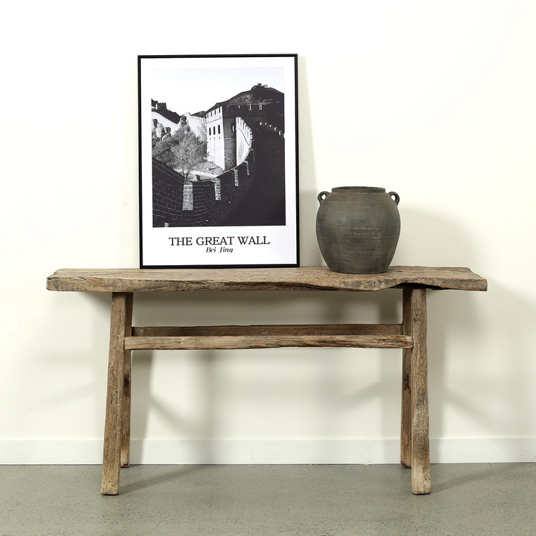 Approx. 61 Inches Long 17 Inches Deep Vintage Console Table Elmwood Weathered Natural