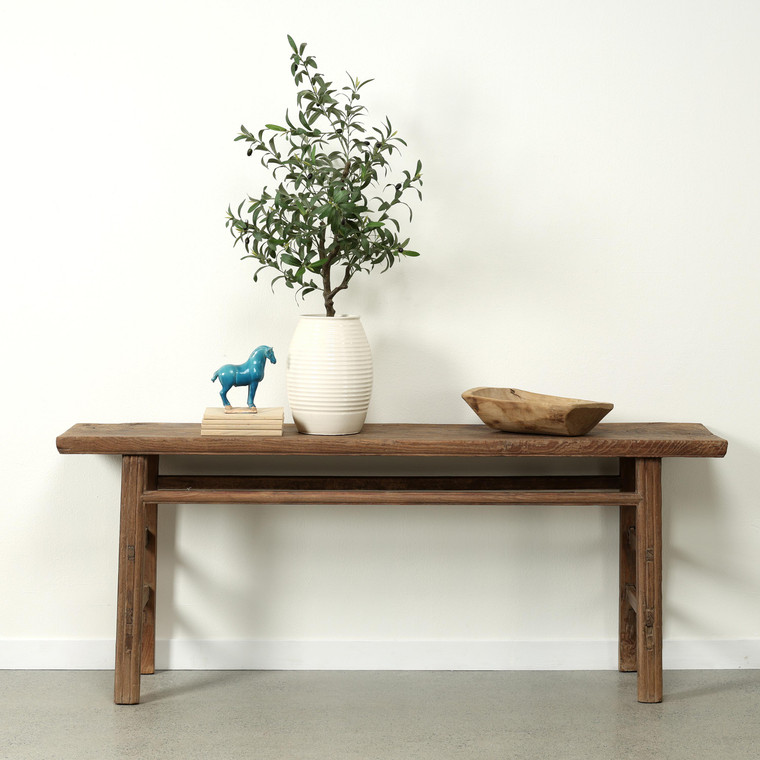 Approx. 78" Long 18" Deep Vintage Console Table Weathered Natural Elm Wood