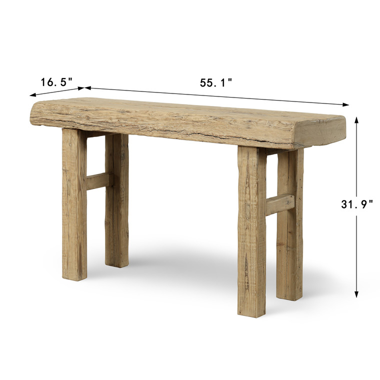 Seaside Slab Console-55"Wide Weathered Natural