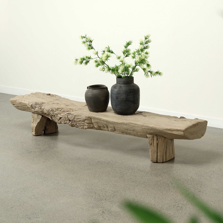 Approx. 80" W 20"D Ancient River Slab Bench Weathered Natural