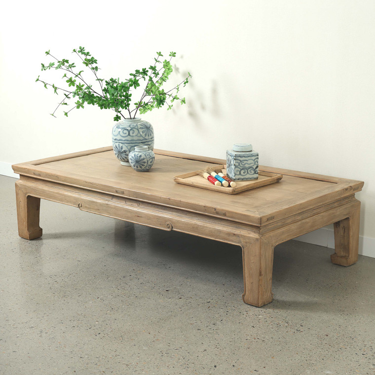 Vintage Extra Large Coffee Table 80.3W 40.2D 19.7H Weathered Natural