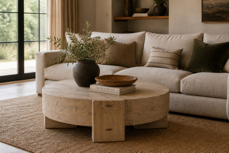 Siena Coffee Table-40" Round Weathered Gray