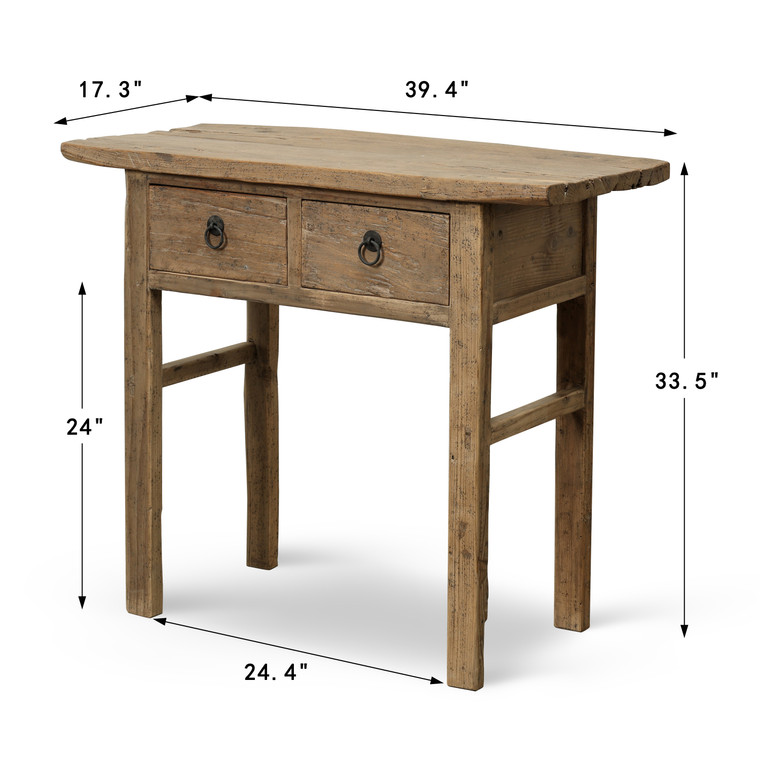 Antique  entrance table with 2 drawers 39.4x17.3x33.5H Elmwood